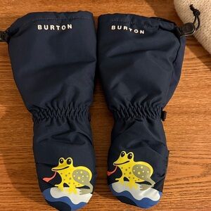 Burton Kids' Blue Frog Mittens NEVER WORN Size 5/6 runs small